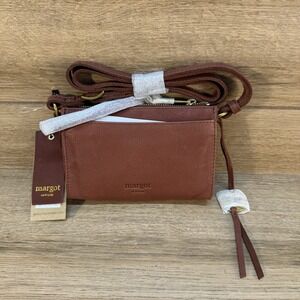 Margot‎ Aiden Wallet On The String Cognac Leather Crossbody Phone Card Holder